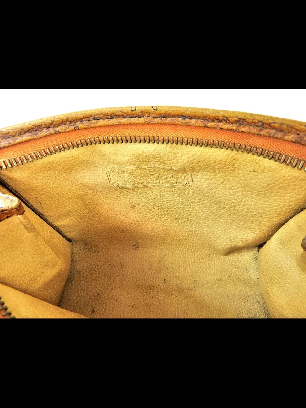 MCM Cognac Logo Visetos Cosmetic Pouch